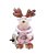 Mini Rena de Palha Italiana em Pé com Vestido Rosa e Marrom 25cm - Ref 1025458F Cromus - Imagem 1
