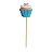 Pick Aplique Curto Cupcake para Doces Azul Claro CROMUS Jogo com 6 unidades - Imagem 1