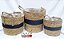 Kit de Cestas de Palha com 3 unidades (Bege Preto) 34X34X30cm 68666001 D&A - Imagem 3