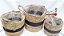 Kit de Cestas de Palha com 3 unidades (Bege Preto) 34X34X30cm 68666001 D&A - Imagem 2