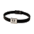 Pulseira masculina em couro, com teste do pézinho e data - Imagem 1