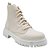 Bota Coturno Feminina Tratorada Branca Off-White Cano Médio - Imagem 1