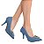 Scarpin Vizzano Básico Salto Alto Bico Fino Coração Strass Jeans - Imagem 2