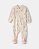 Pijama Macacão para Bebê Menina com Corujinhas, 100% Algodão, Zíper de Duas Vias – Creme - Imagem 1