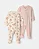 Kit com 2 Pijamas Infantis Femininos Florais e Listrado - Imagem 1