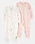 Kit com 2 Pijamas Infantis Femininos em Algodão com Zíper de Duas Vias - Imagem 1
