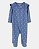 Pijama Infantil Feminino Canelado com Estampa Floral Delicada e Zíper de 2 Vias – Azul - Imagem 1