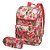 Mochila Feminina com Estojo Coca-Cola Floral Enjoy Rosa - Imagem 1