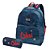 Mochila Feminina Notebook com Estojo Coca-Cola American Stars Azul - Imagem 1