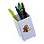 Porta Lápis Material Plástico injetado branco/colorido, personalizada. - Imagem 1