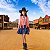 Colete Cowgirl ROSA Franjas + Adereço braço c/ franjas - Imagem 1