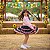 Saia Babado JEANS com ROSA Vermelha - Festa Junina - TEEN - Imagem 1