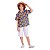 Roupa Carimbó Infantil Menino Floral AZUL - CAMISA +BERMUDA - Imagem 1