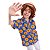 Roupa Carimbó Infantil Menino Floral AZUL - CAMISA +BERMUDA - Imagem 3