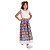Roupa Carimbó Infantil Menina Floral AZUL - BLUSA + SAIA - Imagem 6