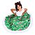 Roupa Carimbó Infantil Menina Floral VERDE -BLUSA + SAIA - Imagem 1