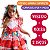 Vestido Festa Junina Infantil CUPCAKE Rosa e Vermelho LUXO - Imagem 2
