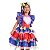 Vestido Festa Junina Infantil POPCAKE Azul e Vermelho LUXO - Imagem 6