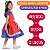 Vestido Festa Junina Infantil PÉ DE MOÇA Azul Vermelho LUXO - Imagem 3