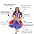 Vestido Festa Junina Infantil PÉ DE MOÇA Azul Vermelho LUXO - Imagem 2