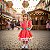 Vestido Festa Junina Infantil MAÇÃ DO AMOR Rosa e Vermelho LUXO - Imagem 1