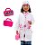 Fantasia MÉDICO ROSA Infantil | jaleco touca BRINDE MALETA - Imagem 6
