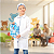 Fantasia Médico Infantil Azul Jaleco Touca Maleta - Imagem 1
