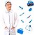 Fantasia MÉDICO AZUL Infantil | jaleco touca BRINDE MALETA - Imagem 3