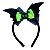 Tiara Morcego Detalhe VERDE LIMÃO - Imagem 1