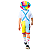 Fantasia Palhaço Infantil Colorido com Suspensório - Imagem 3