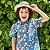 CAMISA Carimbó Infantil Menino Floral AZUL HAVAINA - Imagem 1