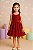 Vestido Infantil Plissado Vermelho Com Renda Katitus Natal - Imagem 1