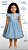 Vestido de Festa Infantil Princesa Saia Com Brilho Azul Fantasia da Frozen - Imagem 2