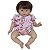 Pimpão Roupa Para Boneca Bebê Reborn Florido Rosa - Imagem 1