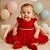 Vestido Bebê Festa Natal Tulle Renda Pérolas Fru-Fru 0 a 9 Meses Vermelho - Imagem 2