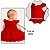 Vestido Bebê Festa Natal Tulle Renda Pérolas Fru-Fru 0 a 9 Meses Vermelho - Imagem 3