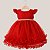 Vestido Bebê Festa Natal Tulle Renda Pérolas Fru-Fru 0 a 9 Meses Vermelho - Imagem 3
