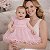 Vestido Para Bebê Rosa Tulle e Renda - Imagem 5
