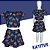 Roupa Infantil Menina Cropped E Saia Estampa Coração Azul - Imagem 3