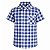 Camisa Xadrez Infantil Masculina Azul Festa Junina Manga Curta com Botões - Imagem 3