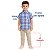 Camisa Xadrez Infantil Masculina Azul Festa Junina Manga Curta com Botões - Imagem 7