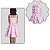 Vestido Infantil Xadrez Quadriculado Rosa Bebê Barbie - Imagem 3