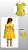 Vestido Infantil Princesa de Festa Aniversário Amarelo Fantasia - Imagem 3