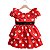 Vestido Infantil de Bolinhas Branca Tam 1 a 4 Anos Minnie Vermelho - Imagem 3