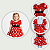 Vestido Infantil de Bolinhas Branca Tam 1 a 4 Anos Minnie Vermelho - Imagem 5
