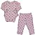 Conjunto de Roupas Para Bebê Body + Mijão Malha 100% Algodão Estrela Rosa - Imagem 1