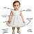 Vestido Infantil Batizado Com Renda e Tulle Branco Tam 1 ao 4 - Imagem 2