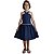 Vestido Infantil Azul Marinho Peitoral com Alça em V - Imagem 1