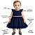 Vestido Infantil Azul Marinho Festa Menina Tule Renda Pérolas Fru-Fru 1 a 4 Anos - Imagem 2