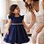 Vestido Infantil Azul Marinho Festa Menina Tule Renda Pérolas Fru-Fru 1 a 4 Anos - Imagem 5
